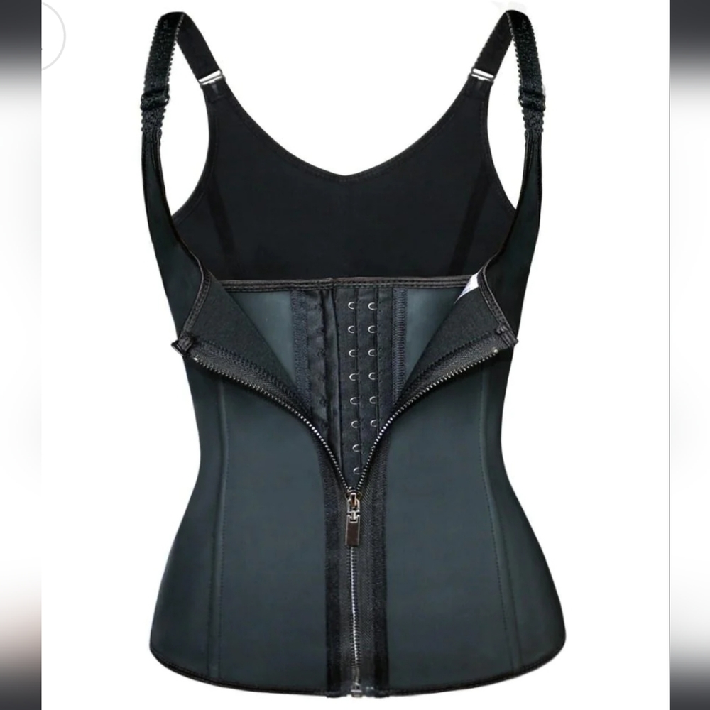 Luxx Curves Waist Trainer Double Compression Vest - Black / 2XL